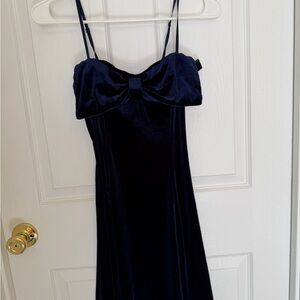 Emerald Sundae Deep Blue Velvet Dress